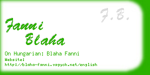 fanni blaha business card